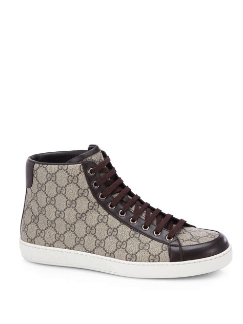 mens white gucci high top sneakers|luxury high top sneakers men.